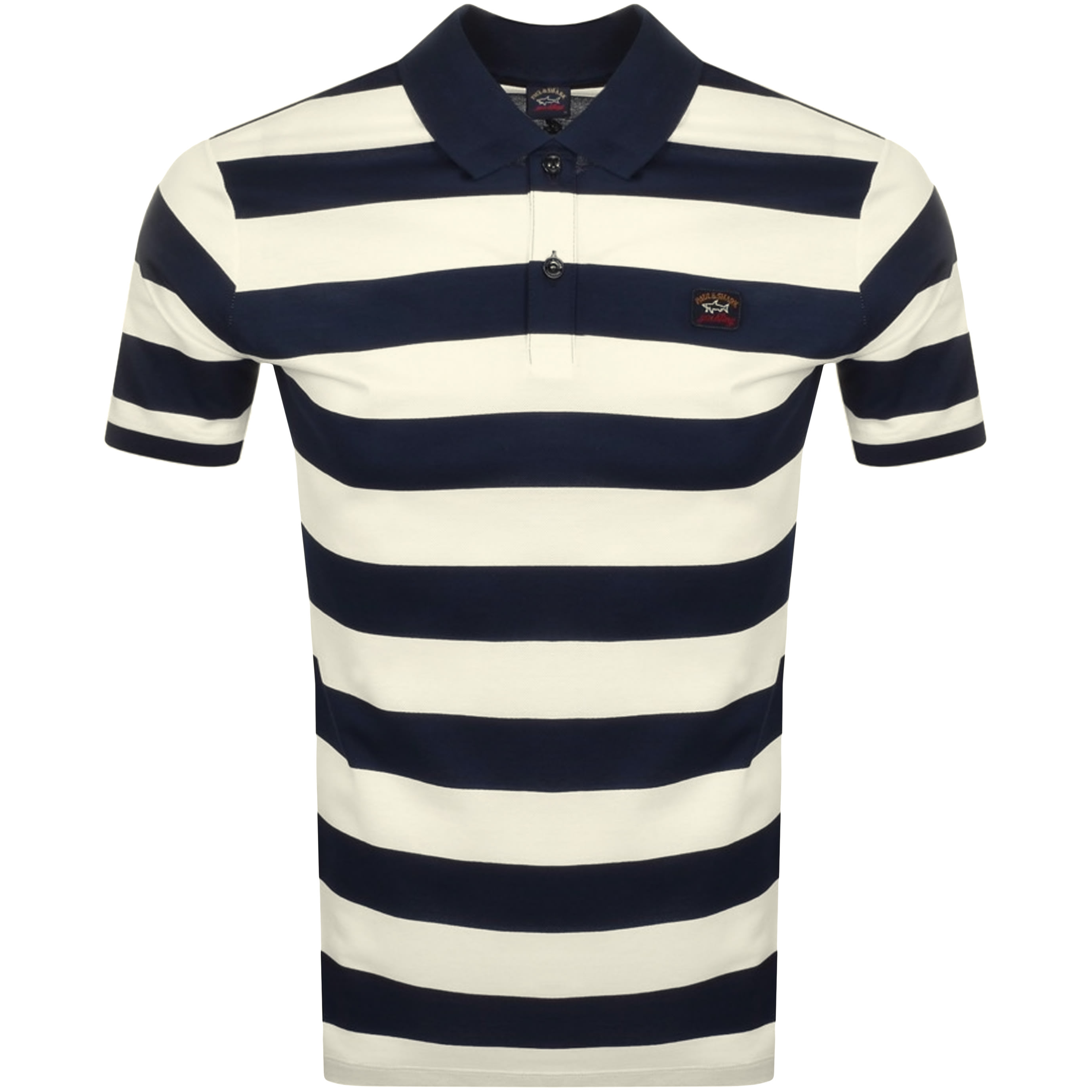 Alternative Image for ProductPaul And Shark Striped Polo T Shirt Navy1